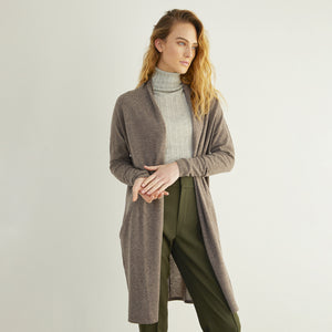 Women's Open Duster with Pockets in Mulch by Autumn Cashmere