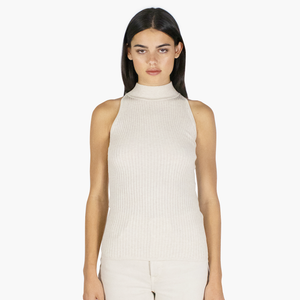 Rib Mock Halter in Natural