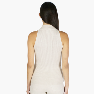 Rib Mock Halter in Natural