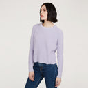 Women’s Distressed Scallop Shaker in Vapor Lavender by Autumn Cashmere