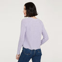 Women’s Distressed Scallop Shaker in Vapor Lavender by Autumn Cashmere