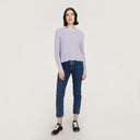 Women’s Distressed Scallop Shaker in Vapor Lavender by Autumn Cashmere
