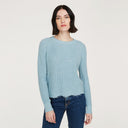 Women’s Distressed Scallop Shaker in Wrangler Blue by Autumn Cashmere