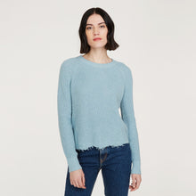 Load image into Gallery viewer, Women’s Distressed Scallop Shaker in Wrangler Blue by Autumn Cashmere