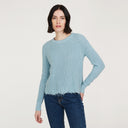 Women’s Distressed Scallop Shaker in Wrangler Blue by Autumn Cashmere