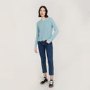 Women’s Distressed Scallop Shaker in Wrangler Blue by Autumn Cashmere