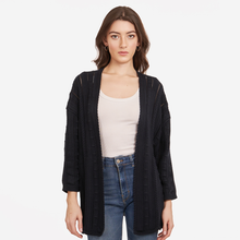 Load image into Gallery viewer, Open Pointelle Duster in Navy Blue