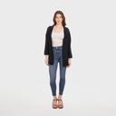 Open Pointelle Duster in Navy Blue