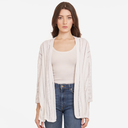 Open Pointelle Duster in White
