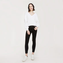 Load image into Gallery viewer, Women&#39;s Fancy Stitch Oversize V in White by Autumn Cashmere.