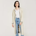 Women's Maxi Hoodie with Tassel in Hemp/Black by Autumn Cashmere.