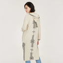 Women's Maxi Hoodie with Tassel in Hemp/Black by Autumn Cashmere.