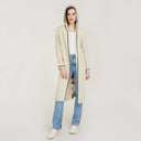 Women's Maxi Hoodie with Tassel in Hemp/Black by Autumn Cashmere.