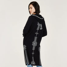 Load image into Gallery viewer, Women&#39;s Maxi Hoodie with Tassel in Navy Blue by Autumn Cashmere.