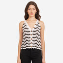 Flame Stitch Button Front Halter in Sweatshirt