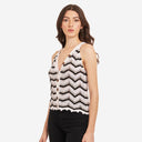 Flame Stitch Button Front Halter in Sweatshirt