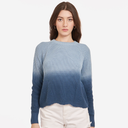 Dip Dye Scallop Shaker Crew in Sky Navy Blue
