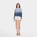 Dip Dye Scallop Shaker Crew in Sky Navy Blue