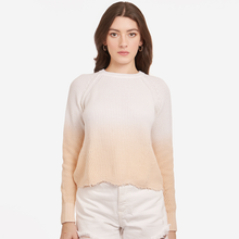 Load image into Gallery viewer, Dip Dye Scallop Shaker Crew in Bleach White/Latte