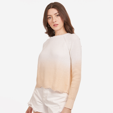 Load image into Gallery viewer, Dip Dye Scallop Shaker Crew in Bleach White/Latte