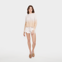 Load image into Gallery viewer, Dip Dye Scallop Shaker Crew in Bleach White/Latte