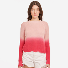 Load image into Gallery viewer, Dip Dye Scallop Shaker Crew in Pink Rose