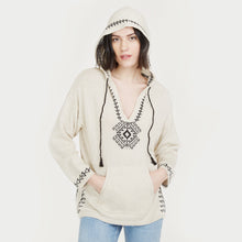 Load image into Gallery viewer, Baja Hoodie Tunic in Hemp/Black by Autumn Cashmere. Women&#39;s Beige Hoodie. 100% Cotton