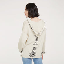 Load image into Gallery viewer, Baja Hoodie Tunic in Hemp/Black by Autumn Cashmere. Women&#39;s Beige Hoodie. 100% Cotton