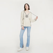 Load image into Gallery viewer, Baja Hoodie Tunic in Hemp/Black by Autumn Cashmere. Women&#39;s Beige Hoodie. 100% Cotton