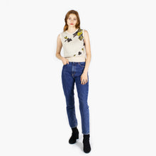 Load image into Gallery viewer, Leaf Jacquard Cropped Crew Neck Vest
