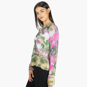 Watercolor Print Distressed Scallop Shaker