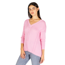 Load image into Gallery viewer, Angled Cable V-Neck in Dogwood