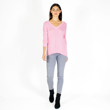 Load image into Gallery viewer, Angled Cable V-Neck in Dogwood