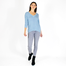 Load image into Gallery viewer, Angled Cable V-Neck in Stonewash