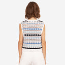 Women's Sleeveless Multi Pointelle Cropped Tabard Inserts by Autumn Cashmere. Cotton.
