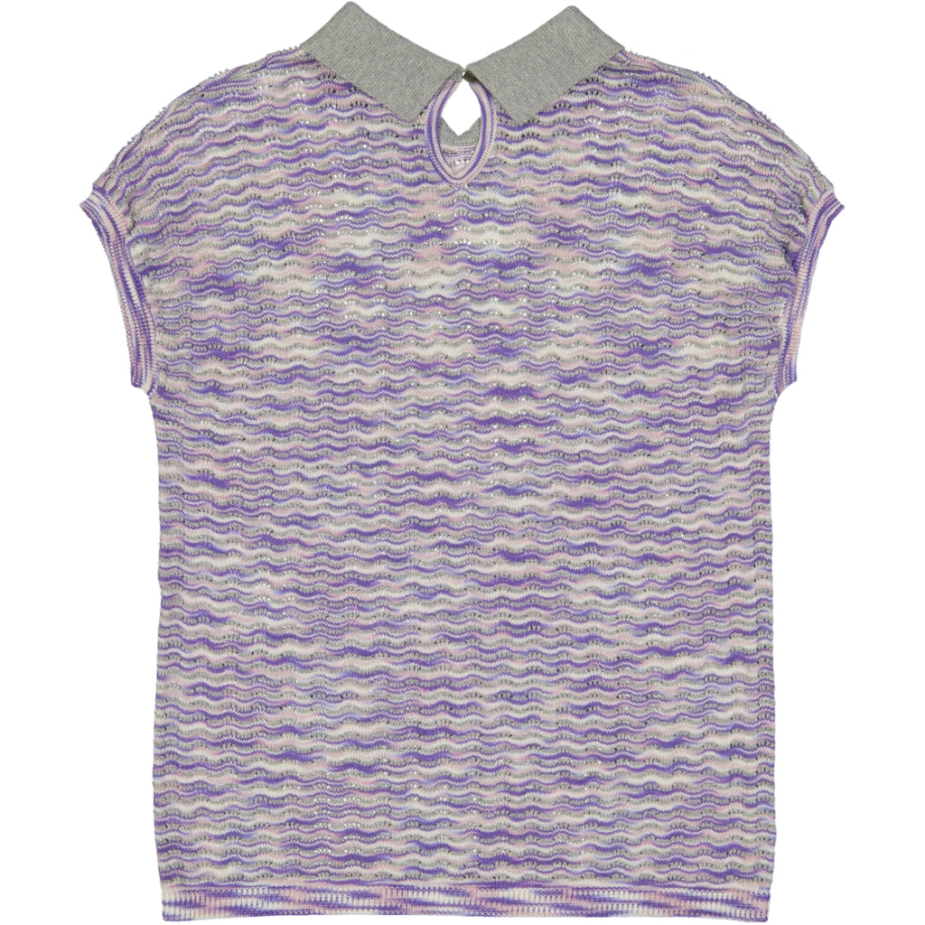 Short Sleeve Top with Peter Pan Collar | Kids Girls Apparel & Clothing | Purple Shirt | 100% Cotton |  Autumn Cashmere