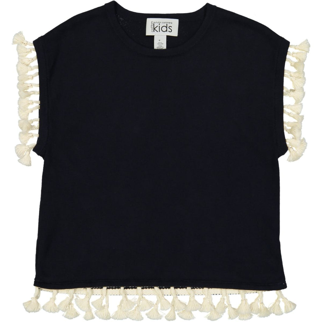 Cotton Pull Over with Tassels | Girls' Clothing & Apparel | 100% Cotton | Kids | Autumn Cashmere