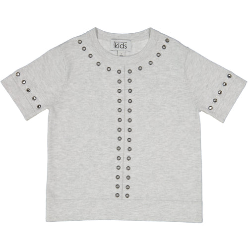 Grommet Boxy Short Sleeve in Grey | Girls' Clothing & Apparel | Autumn Cashmere