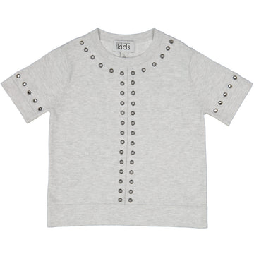 Grommet Boxy Short Sleeve in Grey | Girls' Clothing & Apparel | Autumn Cashmere