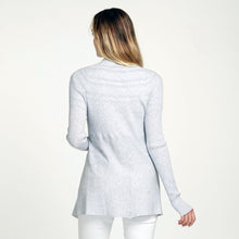 Load image into Gallery viewer, Women&#39;s Cotton Rib Drape Cardigan in Platinum Grey by Autumn Cashmere.