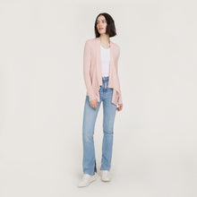 Load image into Gallery viewer, Women&#39;s Cotton Rib Drape Cardigan in Pink Rose by Autumn Cashmere