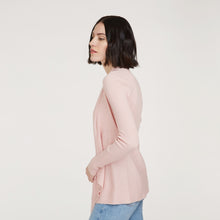 Load image into Gallery viewer, Women&#39;s Cotton Rib Drape Cardigan in Pink Rose by Autumn Cashmere