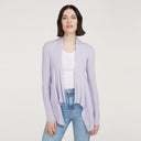 Women's Cotton Rib Drape Cardigan in Vapor Purple Lavender by Autumn Cashmere.