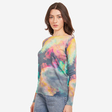 Load image into Gallery viewer, L/S Distressed Edge Cloud Print Crew