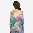 L/S Distressed Edge Cloud Print Crew