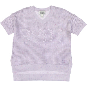 Love Back Mesh V-Neck Sweater | Girls' Clothing & Apparel | 100% Cotton | Autumn Cashmere