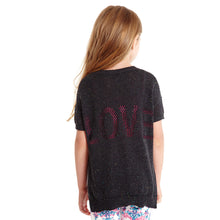 Load image into Gallery viewer, Love Back Mesh V-Neck Sweater | Girls&#39; Clothing &amp; Apparel | 100% Cotton | Autumn Cashmere