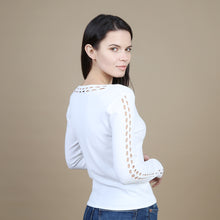Load image into Gallery viewer, Open Pointelle V &amp; Sleeves in White