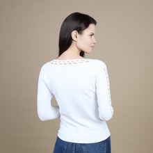 Load image into Gallery viewer, Open Pointelle V &amp; Sleeves in White