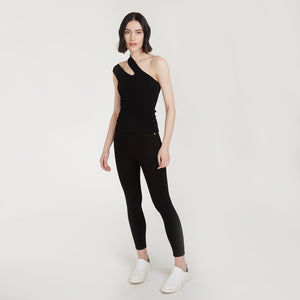 Shop the Slash One Shoulder Tank by Autumn Cashmere. Women's Single Shoulder Top in Black. Viscose Blend from Italy.